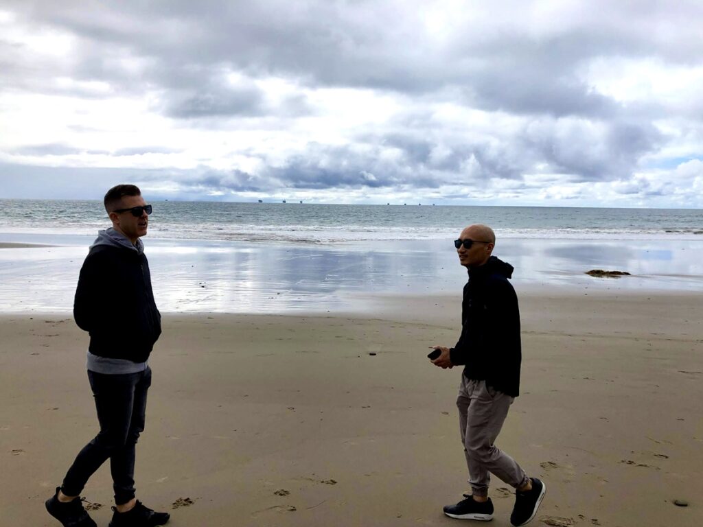 Conversation on the beach